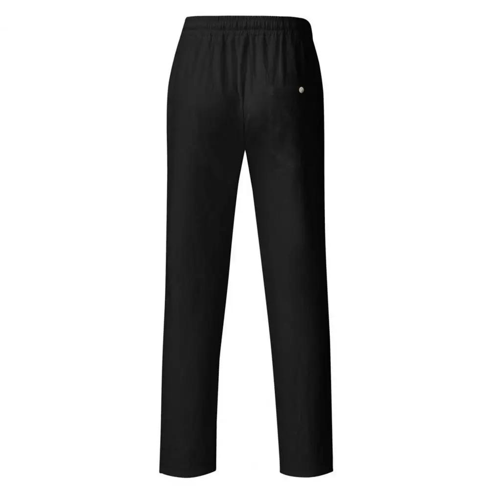 

Men Lightweight Trousers Men's Drawstring Elastic Waist Wide Leg Sport Trousers with Pockets Casual Daily Wear Pants for Men