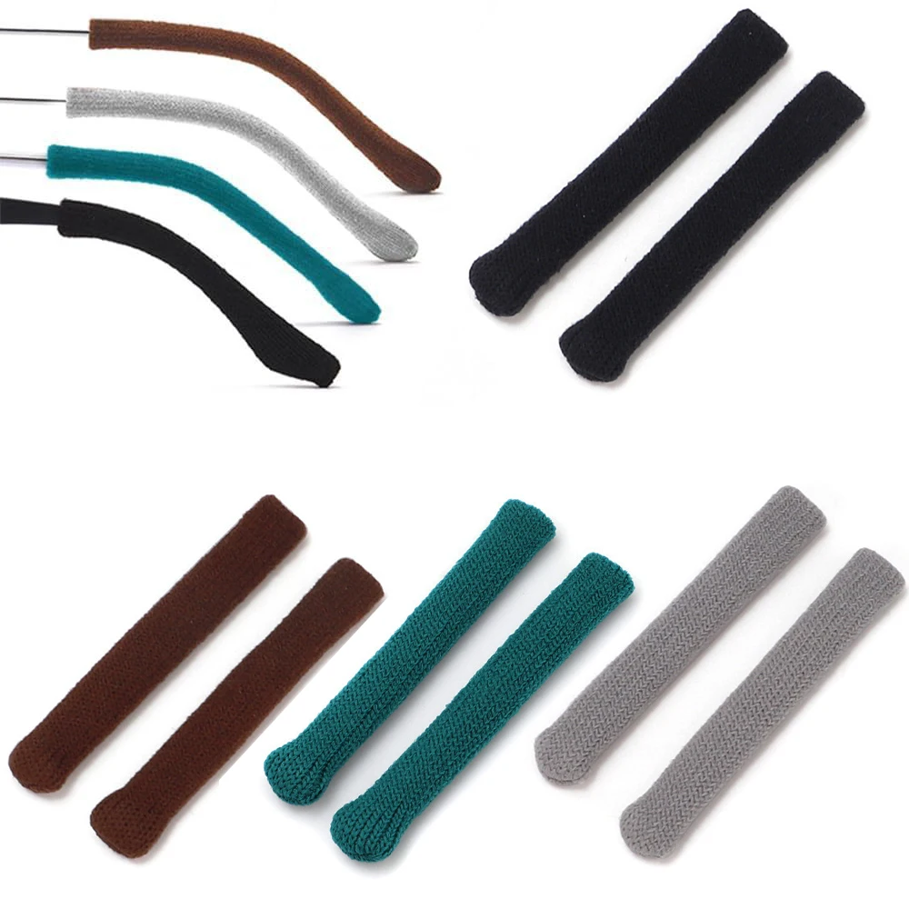 

4Pair Soft Glasses Ear Cushion Anti Slip Knitting Cotton Eye Glasses Ear Grippers Comfort Sleeve Retainer Non Slip Eyeglass Grip