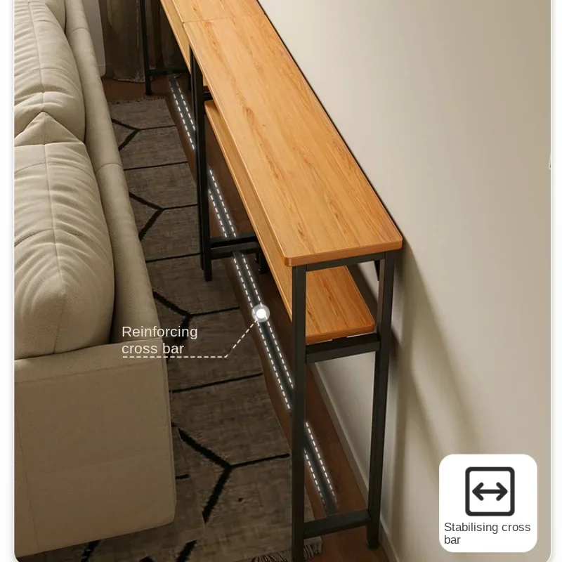 Simple Modern Super Narrow Side Table Stitc/hing Storage System Living Room Bedside Multi-functional Tea Table