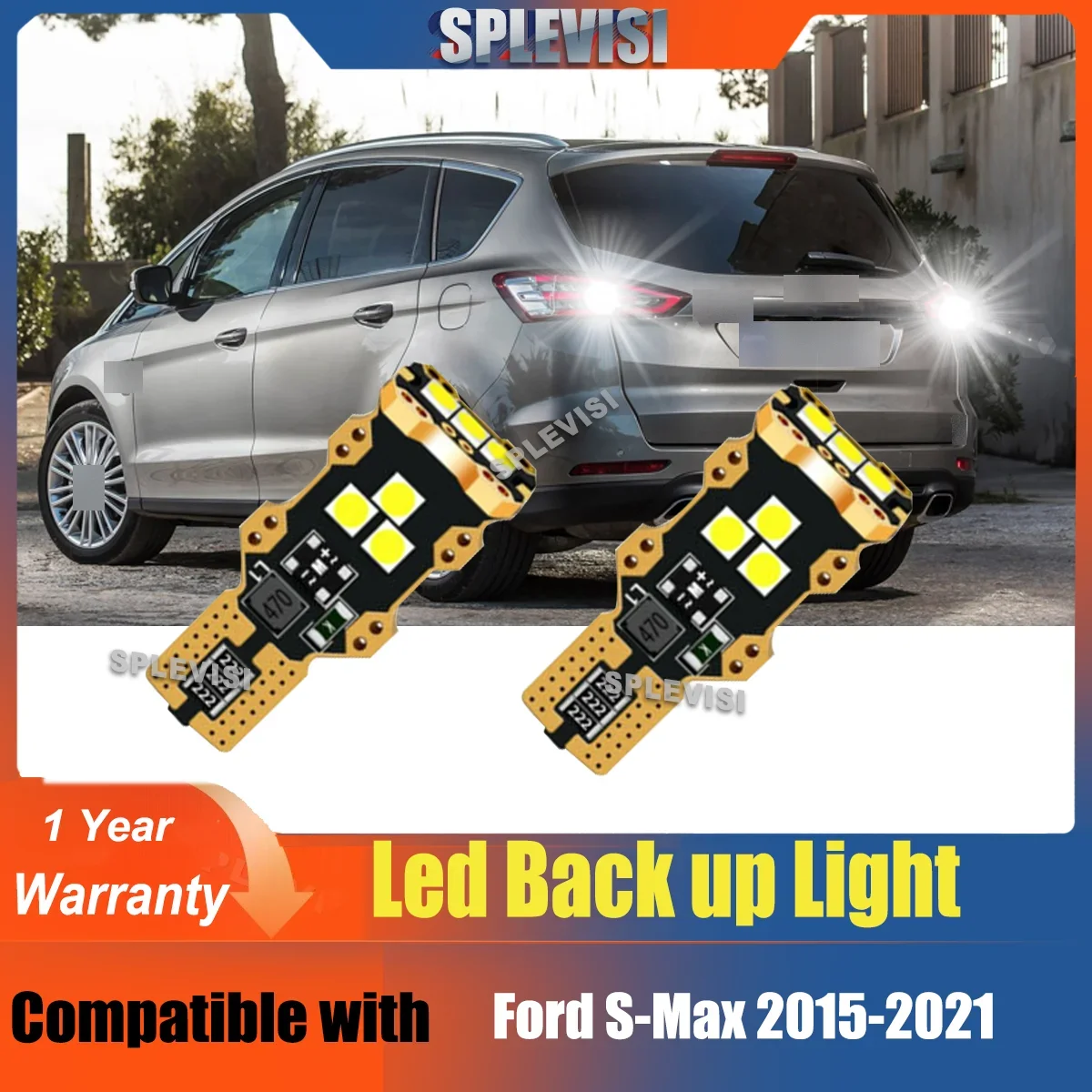 

2pcs T15 LED Bulb Reverse Light Backup Lamp 12V Replacement for Car Auto for Ford Ford S-Max 2015 2016 2017 2018 2019 2020 2021