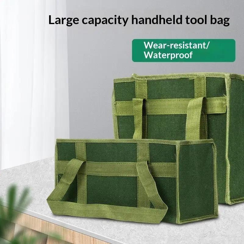 High Strength Tool Bag Pouch Simple Canvas Tool Storage Organizer For Electrician Tools Garden Moving Home Storage Space Saving