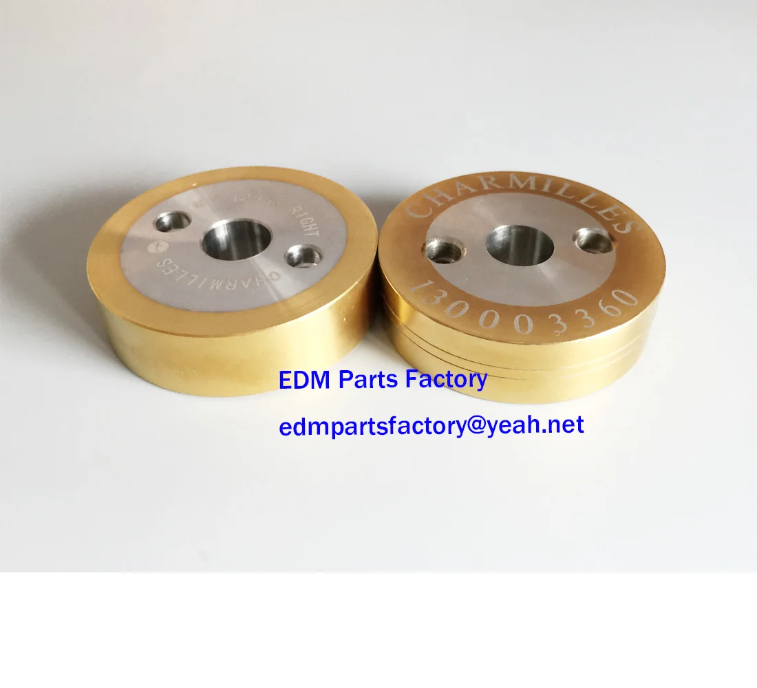 

(2pcs) 130003359+130003360 edm Pinch Roller Flat+Pinch Roller Grooved Ø50xØ12x14t, Left&Right 130.003.359,130.003.360