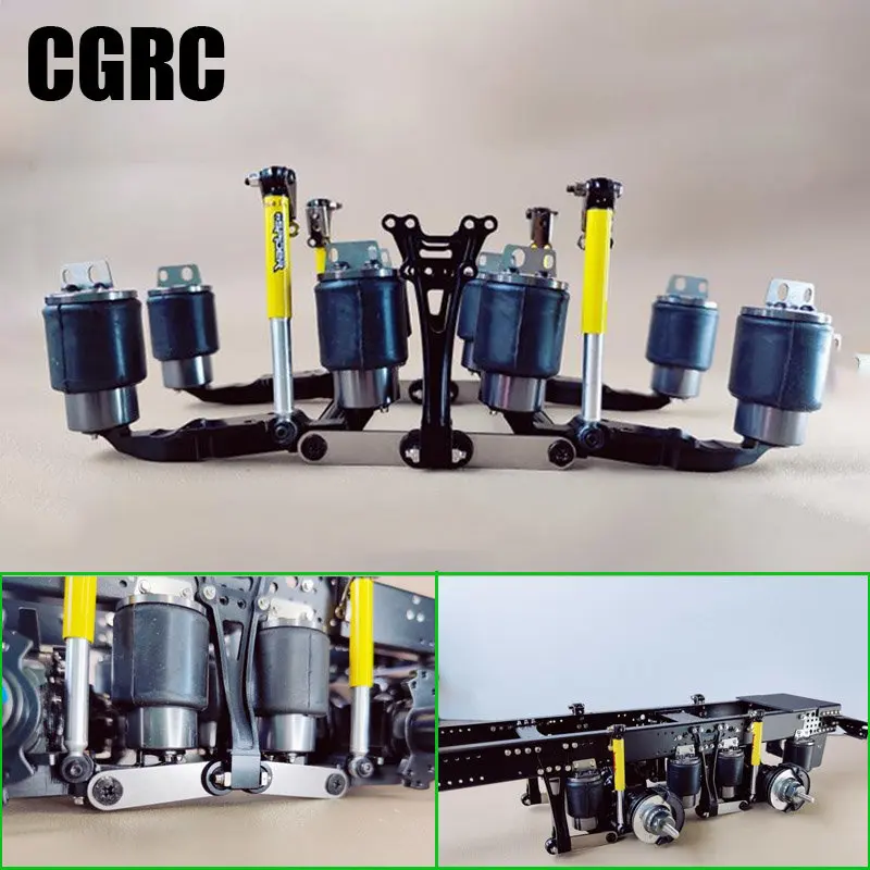 

High imitation vacuum air suspension system Eight airbag axle rod group For 1/14 Tamiya RC Truck Scania R620 Actros MAN VOLVO