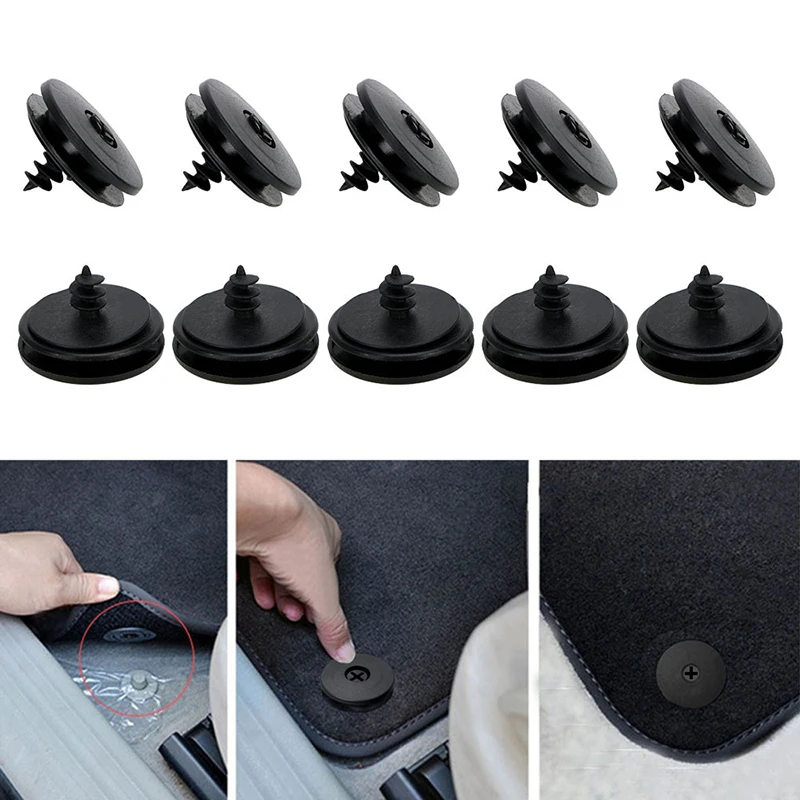 Carpet Retention Clips, 10Pcs Universal Fastener Buckles, Grippers for Car Mats, Secure Hold