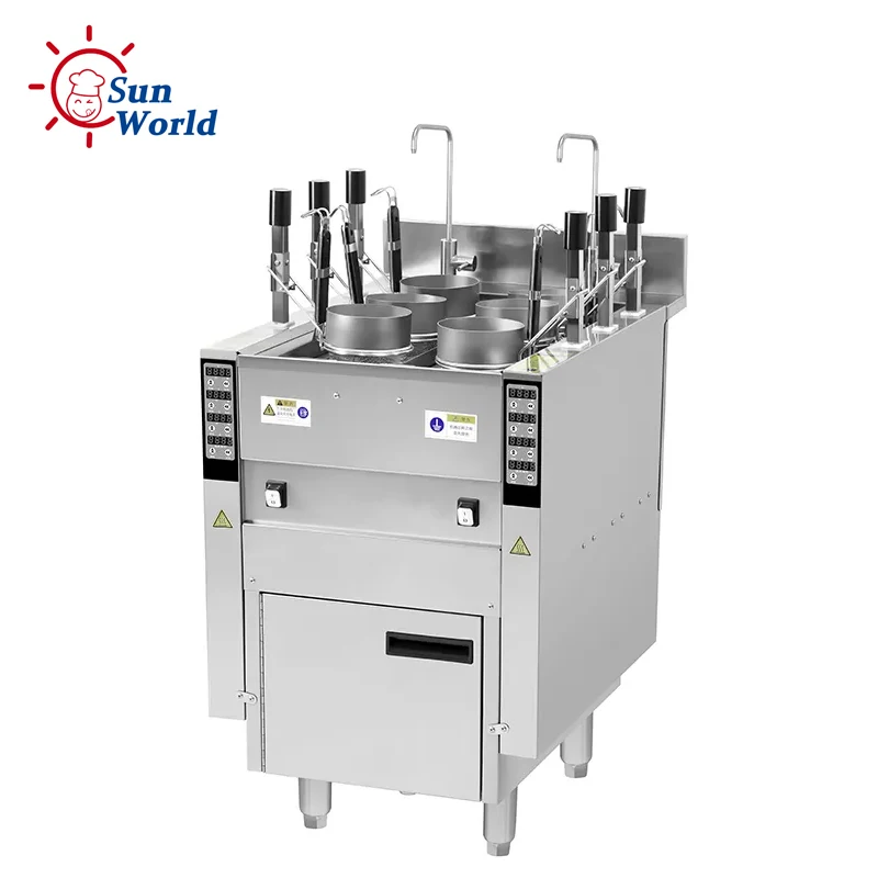 

Automatic Lift Commercial Restaurant Kitchen 3 6 Baskets Stainless Steel High Power Automatic Pasta Cooker Noodle Boiler