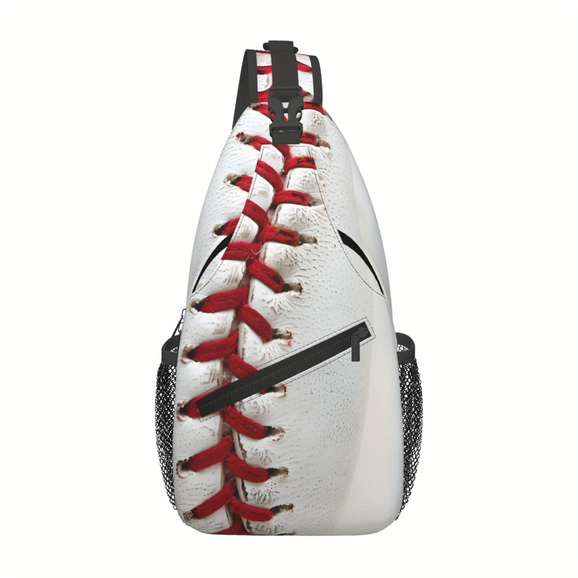 Vintage Baseball Print Sling Bag 3D Texture Sports Crossbody Chest Bag Adjustable Shoulder Bag For Baseball Fans Outdoor Use