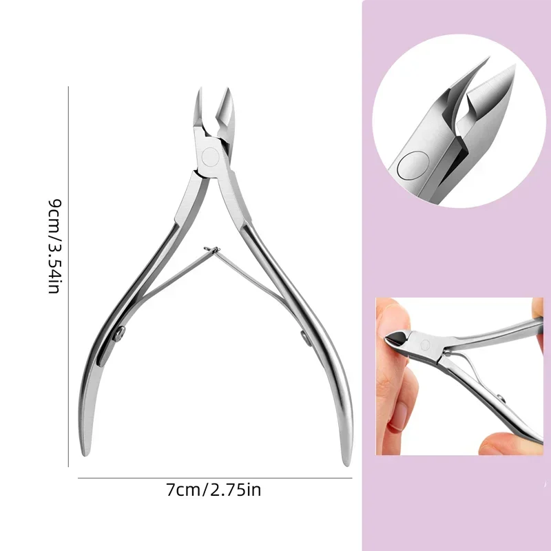 4pcs/set Pro Stainless Steel Nail Art Cutter Scissor 2 Ways Cuticle Clipper Pusher Dead Skin Remover Kit Manicure Pedicure Tools