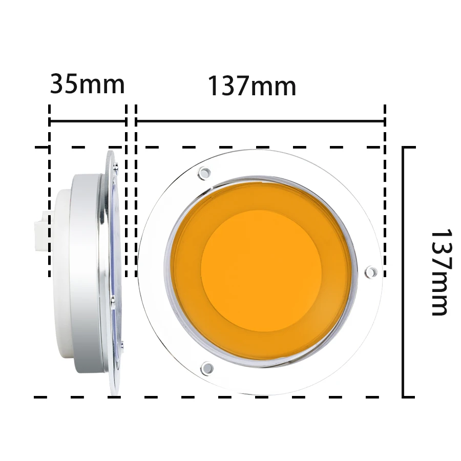 4 Stück 4" Runde Rückleuchten Tunnellichter LKW-Anhängerleuchten 12-24V Blinker Bremslicht LKW-Stroboskop-LED-Lampe – Detail 2