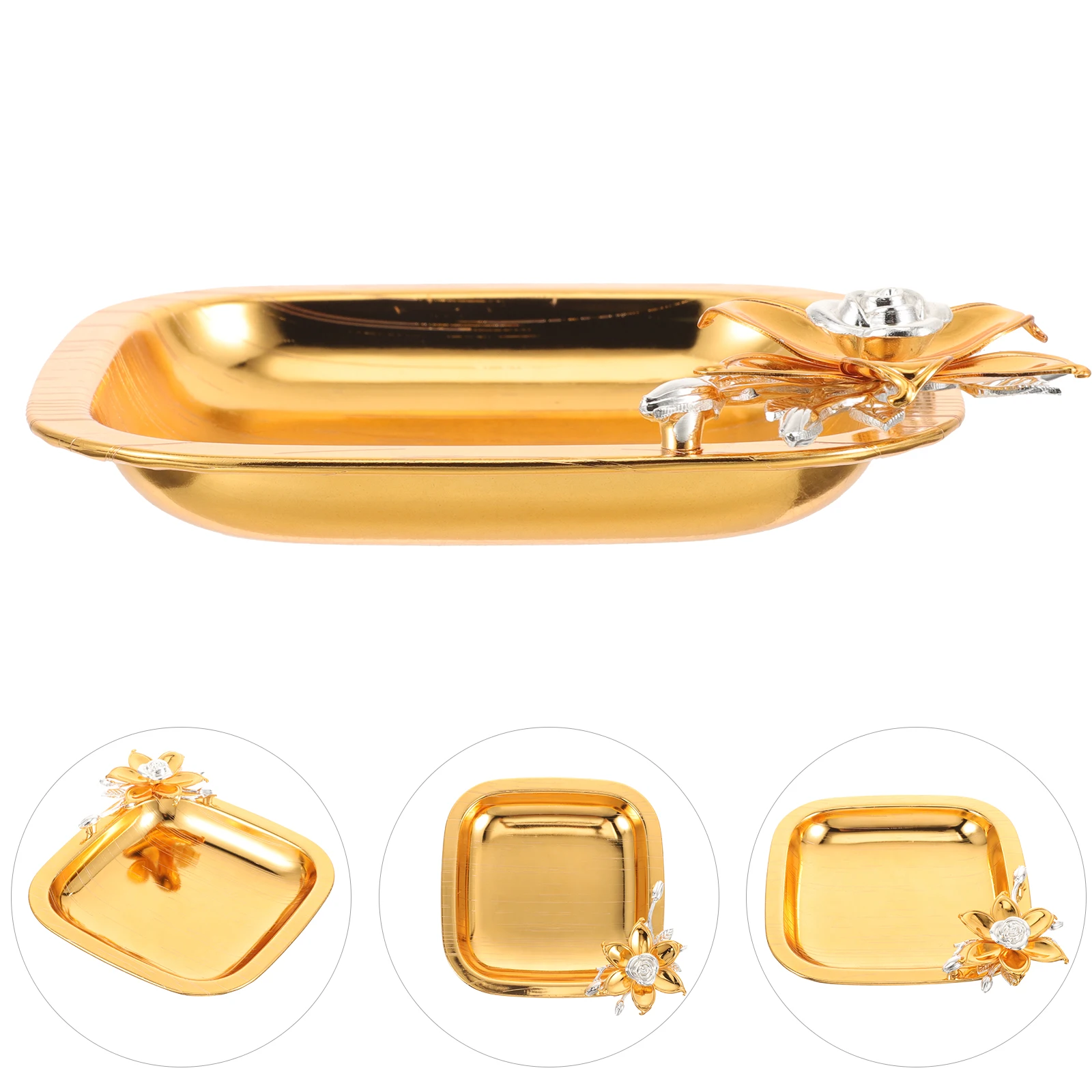 

Fruit Tray for Party Serving Dried Fruits Trays Platter Ornate Gold Coffee Table Snack Dessert Dish Lightweight Kitchen