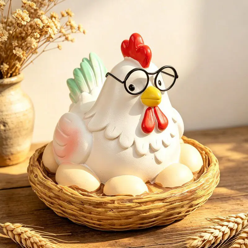 Creative Pastoral Chicken Sculpture Ornaments Outdoor Courtyard Balcony Office Tabletop Animal Furnishings Crafts Birthday Gifts