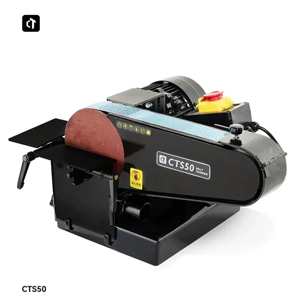 380V 0.75KW Metal Micro Belt Sander Angle Adjustable Portable Grinder Metal Wood Sanding Machine CTS50