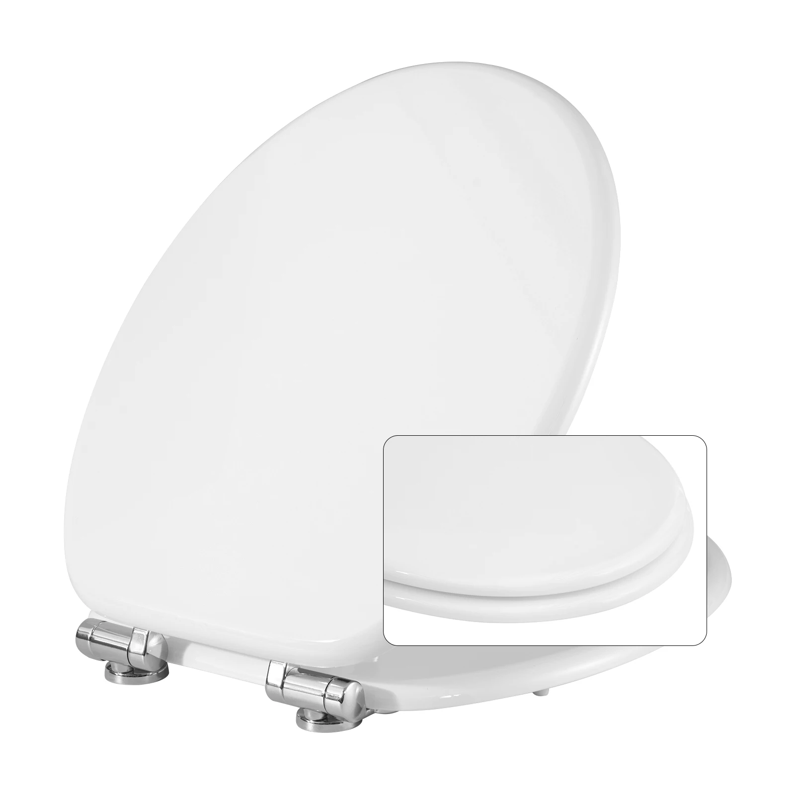 WOLTU 1 Stück universeller Toilettensitzdeckel mit Soft-Close-Funktion für Badezimmer, verdickter, antibakterieller Ersatz für Badezimmer-Ausstattung – Detail 24