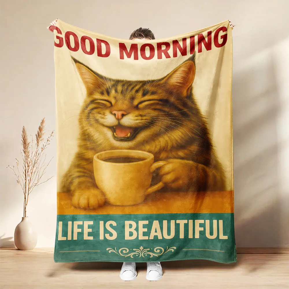 Lovely Animals Flannel Blanket Chickens Cat dog Soft Throw Blanket for Home Bedroom Sofa Travel Office Blanket Gift for Sis Bro