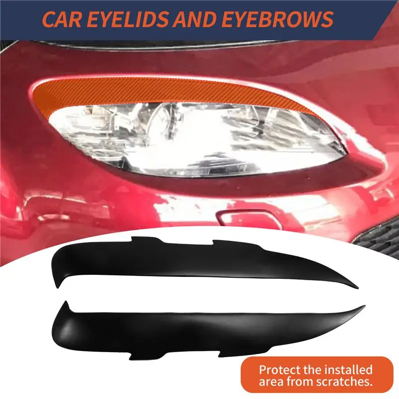 Matte Black Resin Front Headlight Eyebrow Eyelid Strip For Mazda MX-5 2009-2015-N30R