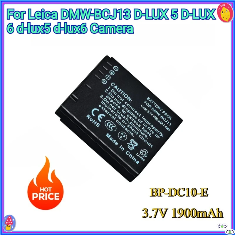 

New BP-DC10-E BP-DC10-U 3.7V 1900mAh Battery For Leica DMW-BCJ13 D-LUX 5 D-LUX 6 d-lux5 d-lux6 Camera Replace battery