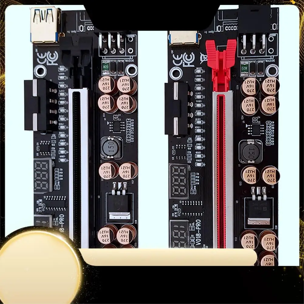 VER018 PRO PCI-E Riser Card USB 3.0 Cable 018 PLUS PCI Express 1X To 16X Extender Pcie Adapter For BTC Mining