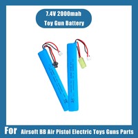 Water Gun 18650 LiPo Battery 10C 2S 7.4V 2000mAh SM/Small Tamiya Plug For Airsoft BB Air Pistol Electric Toys Guns Parts