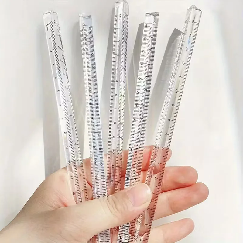 1 قطعة حاكم مثلث شفاف اللوازم المدرسية والمكتبية القرطاسية