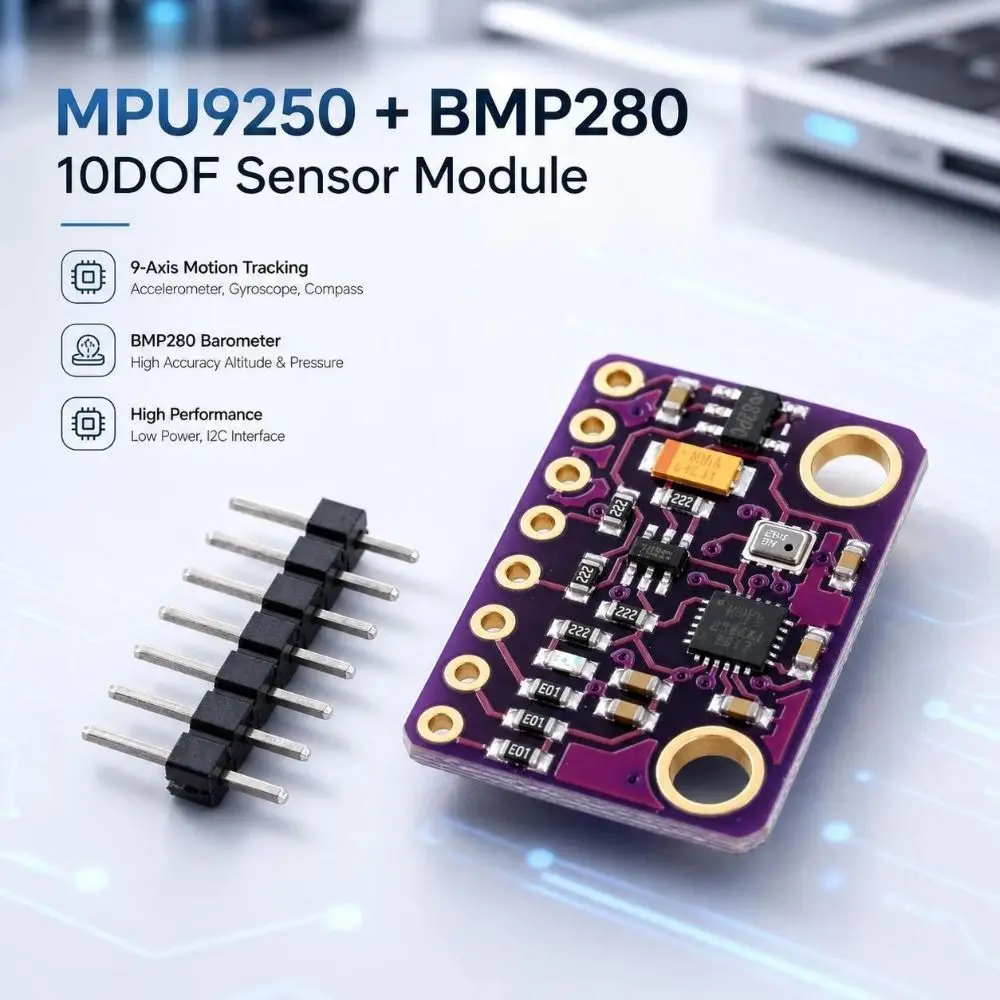 Professional 10DOF BMP280 Sensor Module 16Bit Universal Digital Compass Sensor IIC SPI Protocol MPU9250 Sensor Module IoT