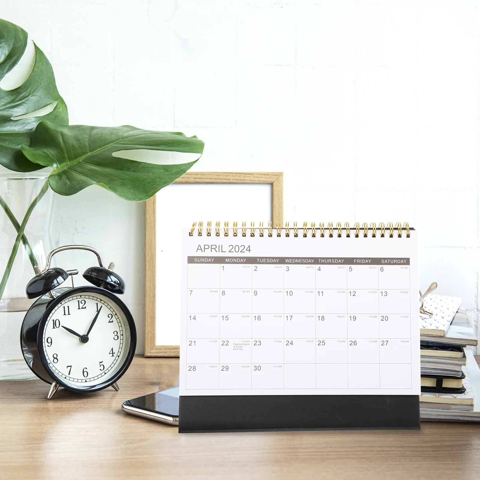 

Full English Desk Calendar Mini Paper for Standing Desktop Small Number up Perpetual