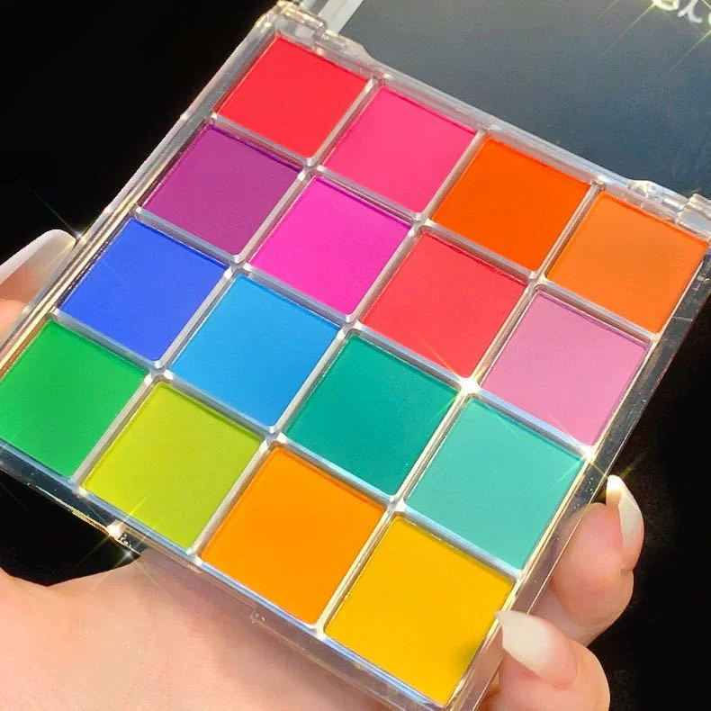 Solid Rubbing Powder Palette for Nail Art Saturation DIY Gradient Smudge Pat-pat Powder Nail Art Manicure&Eye Makeup Palette