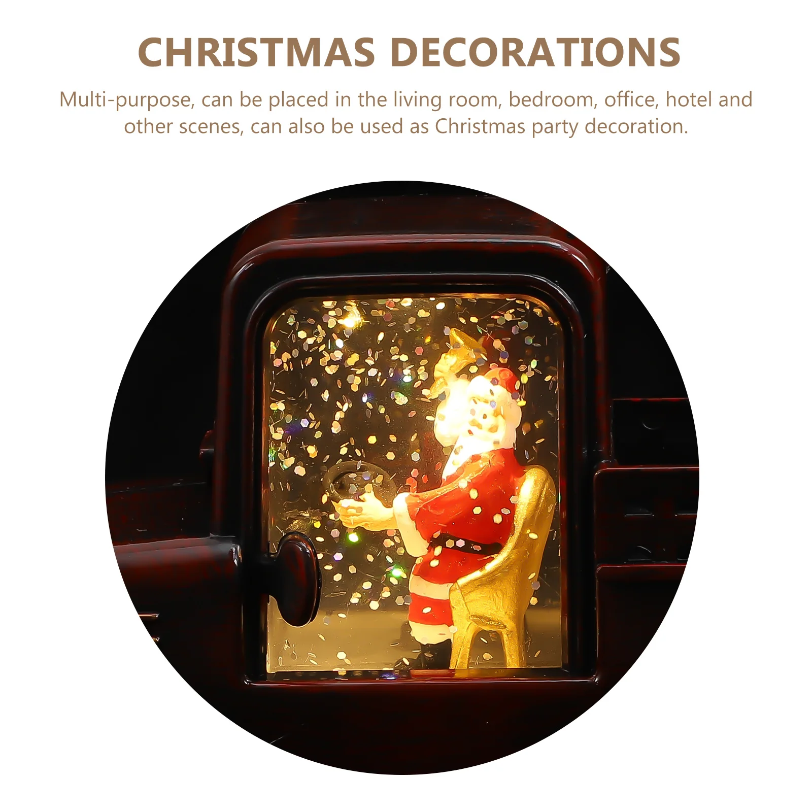 

1Pcs Santa Claus Decor Luminous Christmas Desktop Ornament Red Adorable for Living Room Bedroom Holiday