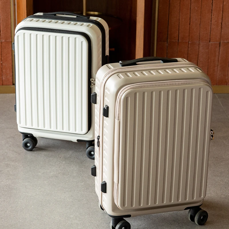 حقيبة أمتعة بفتحة جانبية للجنسين قابلة للتوسيع متعددة الوظائف عربة سفر قفل مجمع حقيبة 20-28 بوصة حامل المقصورة