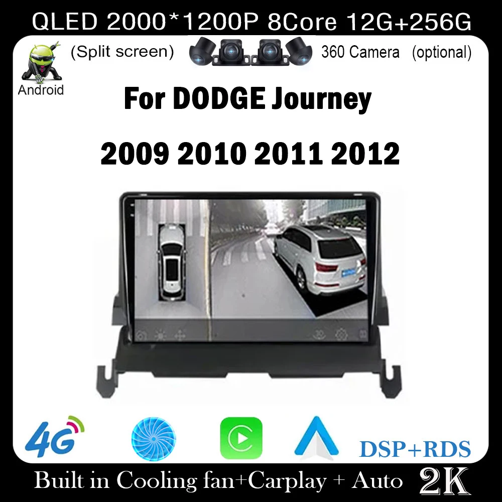 9 lnch For DODGE Journey 2009 2010 2011 2012 Android 14 Car Video Navigation GPS IPS Stereo Screen DSP Auto 