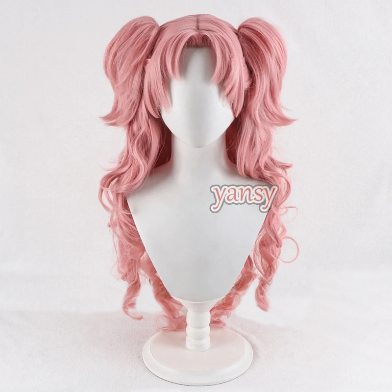 Yansywig Synthetic Hair Tetia Cosplay Wigs Anime Witch Hat Atelier Tetia Halloween 86cm Wavy Pink Ponytail Wig Heat Resistant