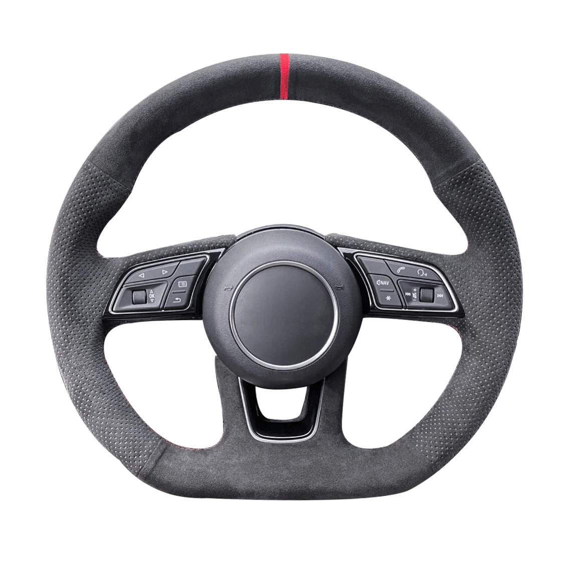 High Quality Genuine Leather Suede Hand Sew Steering Wheel Cover Wrap Car Accessories Specifically for Audi RS3 RS4 RS5 S3 S4 S5