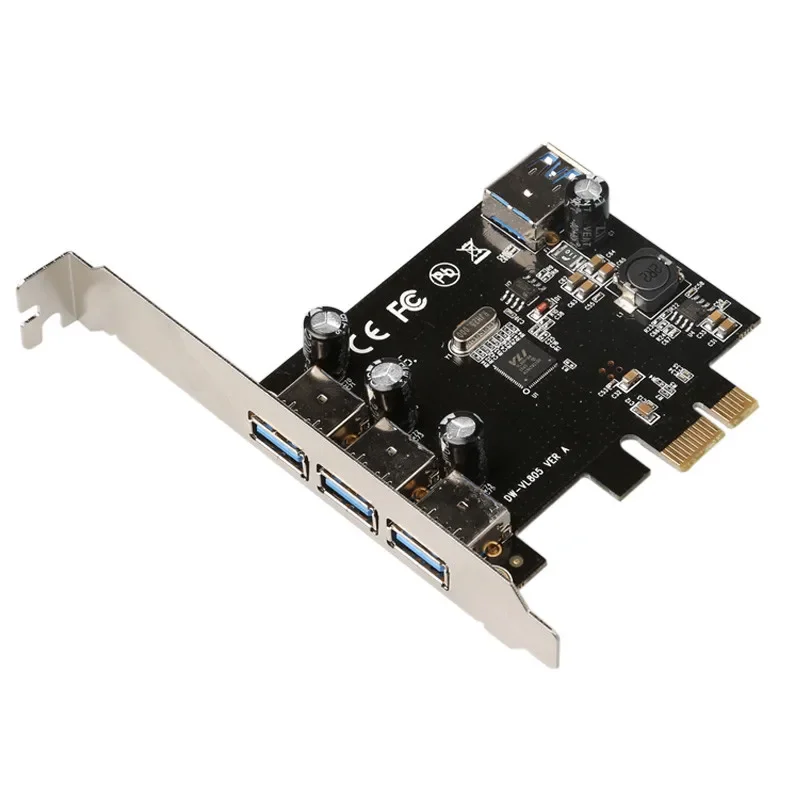 Free shipping USB 3.0 (3+1) 3 External + 1 Internal Ports pci-e PCI Experss pcie Controller riser Card adapter