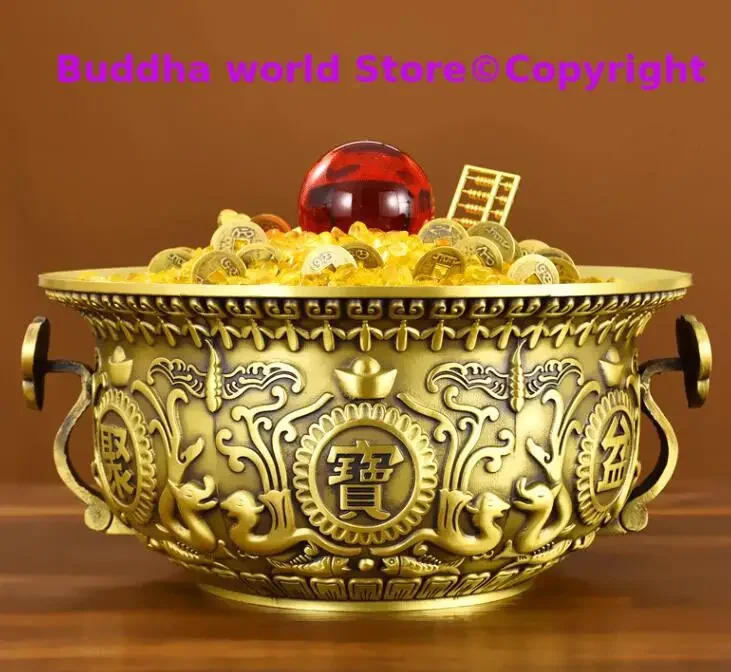 Southeast Asia Business booming Bring wealth money GOOD LUCK Wealth Cornucopia JU BAO PEN mascot statue HOME SHOP Company