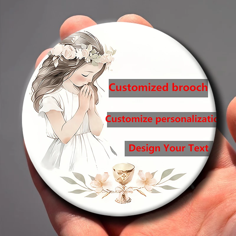 Customized Baptism Brooch Cross Religious Emblem Suitable for The First Communion Communion