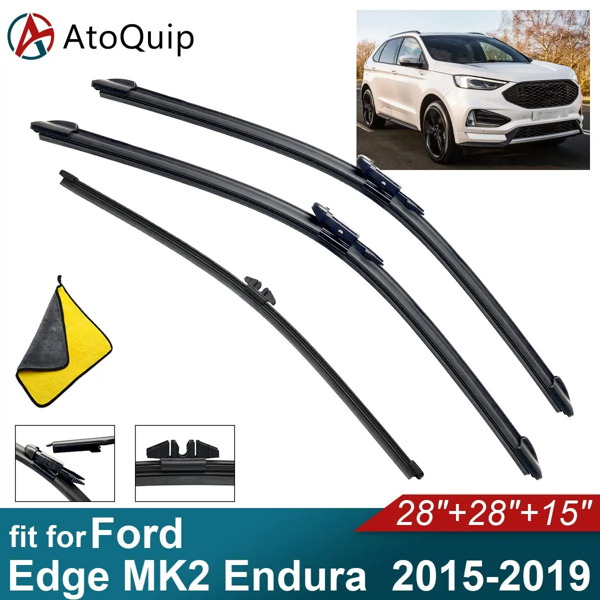 

Car Windshield Wiper Blades Fit For Ford Edge MK2 Endura Rear Wiper Blades Soft Rubber Auto Front Windscreen