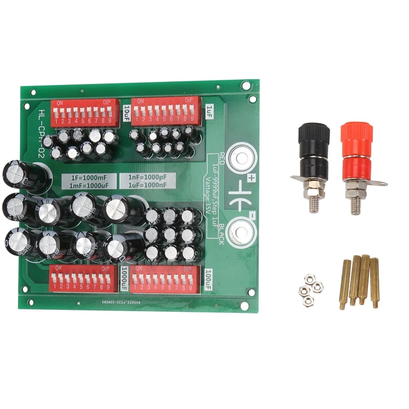 1NF To 9999NF Step-1NF Four Decade Programmable Capacitor Board DIN Rail Mount CAP Board