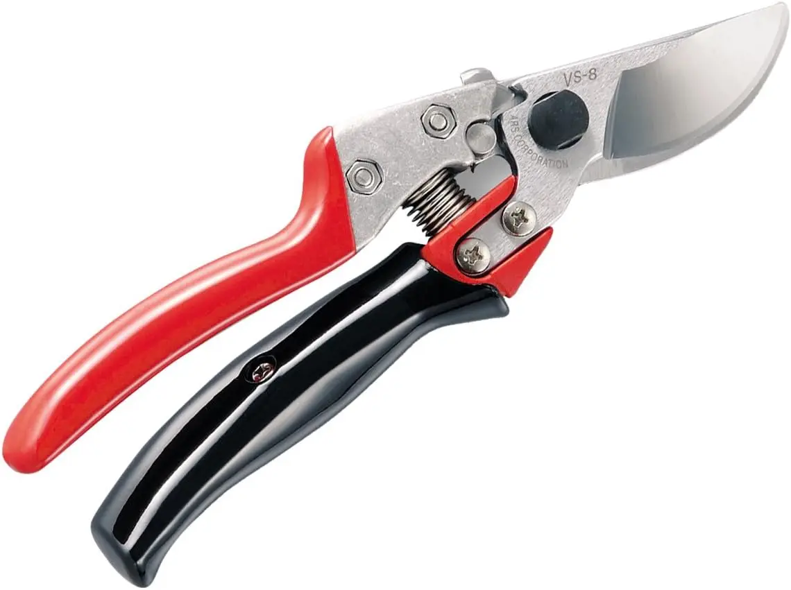 

8-Inch Rotating Handle Hand Pruner, Red/Black Color, Ergonomic Garden Shears for Easy Cutting