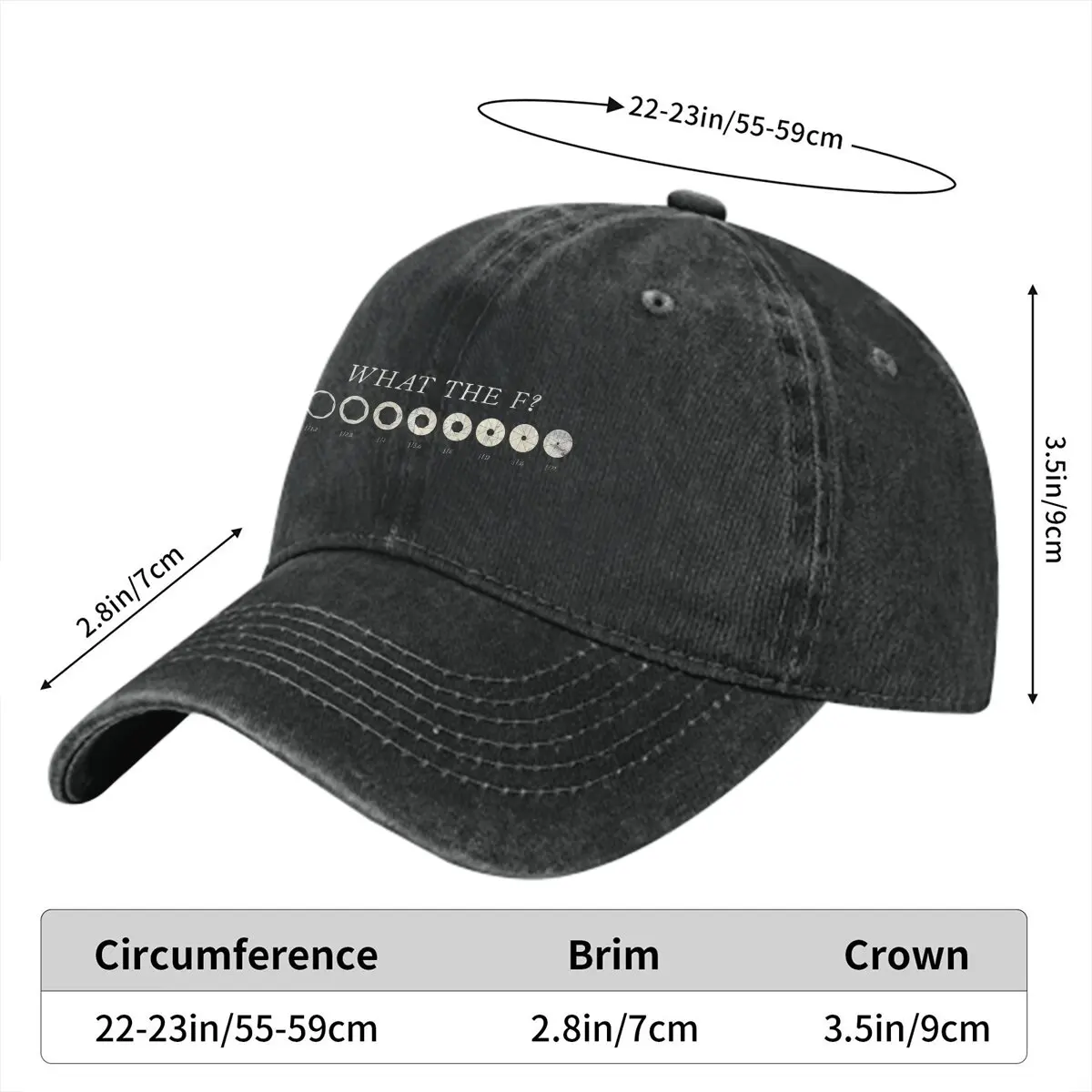 What The F Aperture DSLR Lens Baseball Caps Peaked Cap Photographer Camera Patent Sun Shade Cowboy Hats for Men Trucker Dad Hat