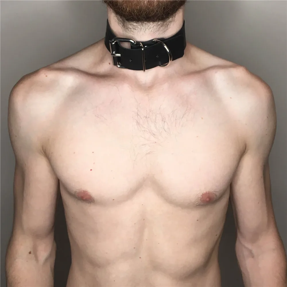 Japanese Harajuku Gothic Punk Bdsm Collar Choker Neck Arm Bondage Leather Belts For Men Gay Erotic Sexual Fetish Leather Harness