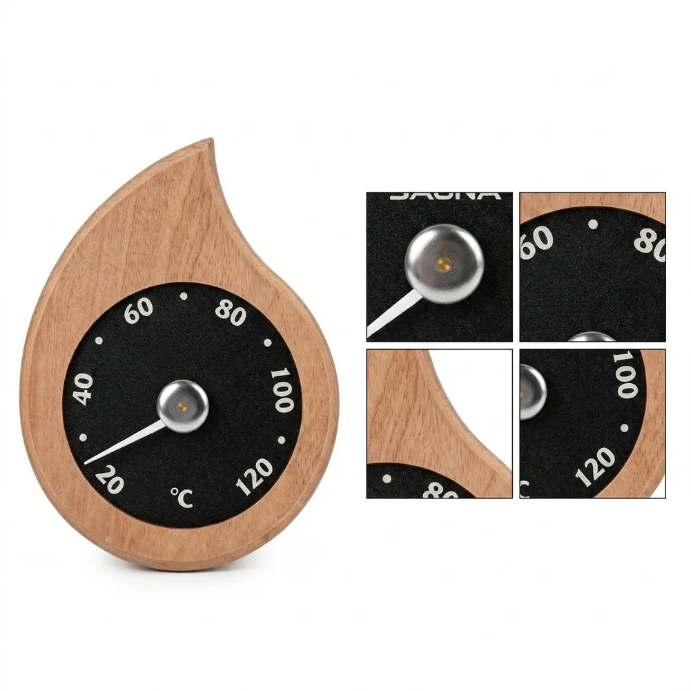 Sauna Thermometer Built from Natural Wood for Fahrenheit Readings with Focus on Visual and Humidity-Adapted Build