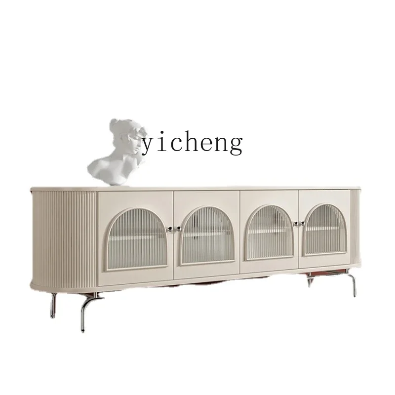 

XL TV Cabinet and Tea Table Changhong Glass Solid Wood Locker Cherrywood Cabinet