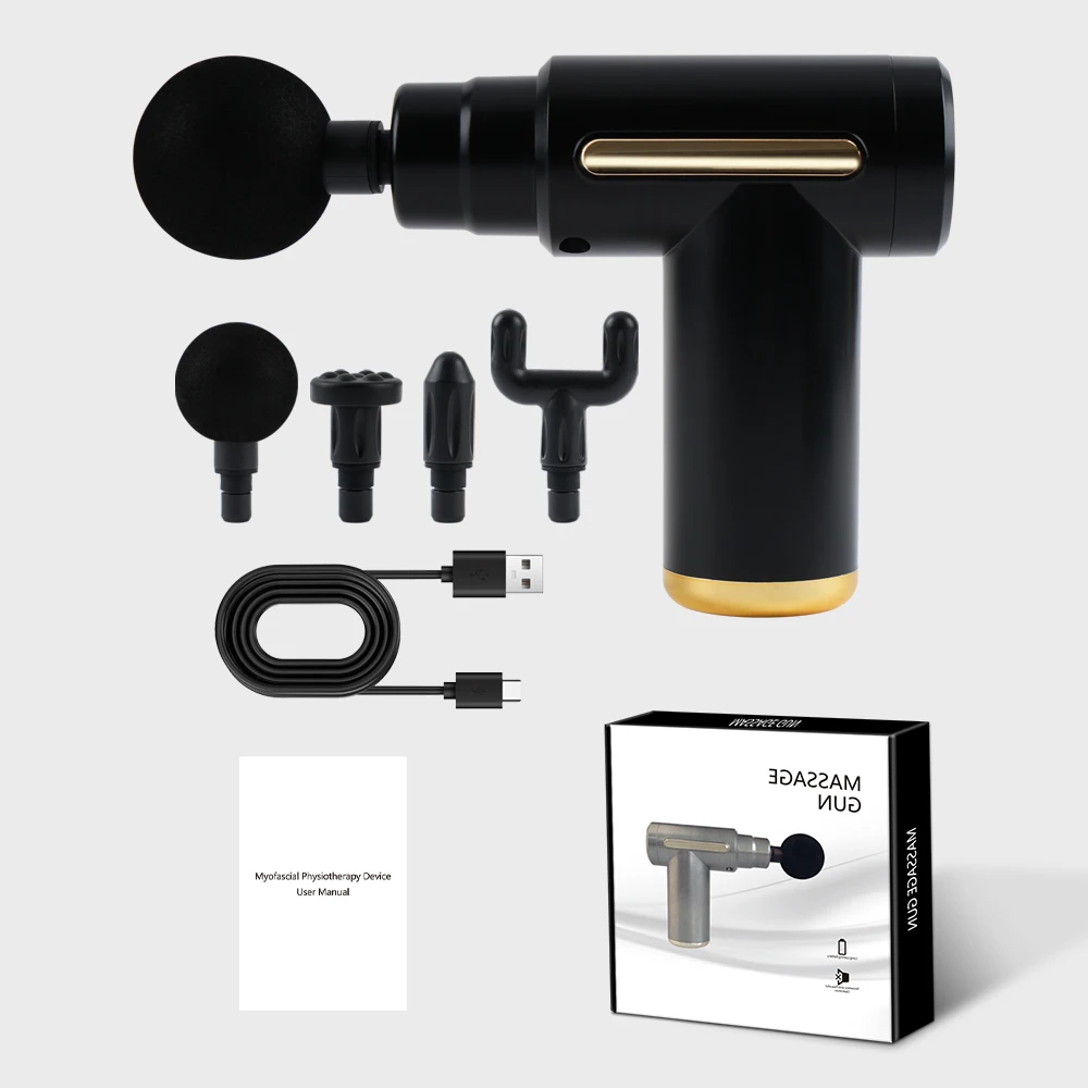 Portable Button Fascia Gun Deep Tissue Massage Mini Lightweight and Adjustable Speed Massage Equipment Suitable for the Body