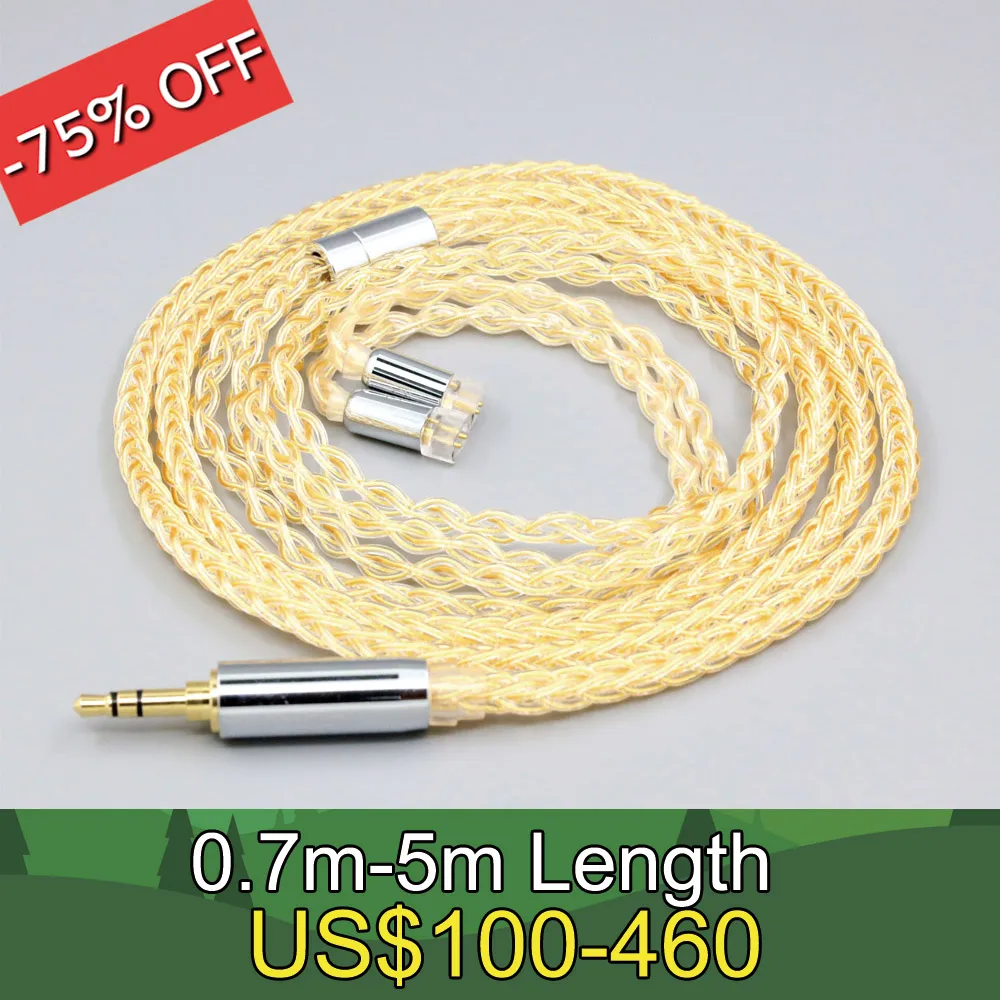 8 Core 99% 7n Pure Silver 24k Gold Plated Earphone Cable For UE11 UE18 pro QDC Gemini Gemini-S Anole V3-C V3-S V6-C LN008421