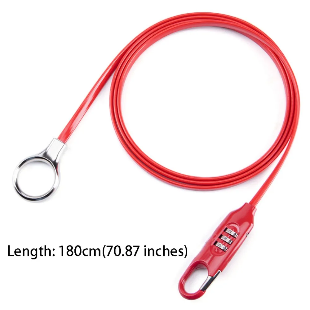 3-digits Combination Bicycle Password Lock High Strength 150cm Length Combination Bike Lock Zinc Alloy Steel Cable