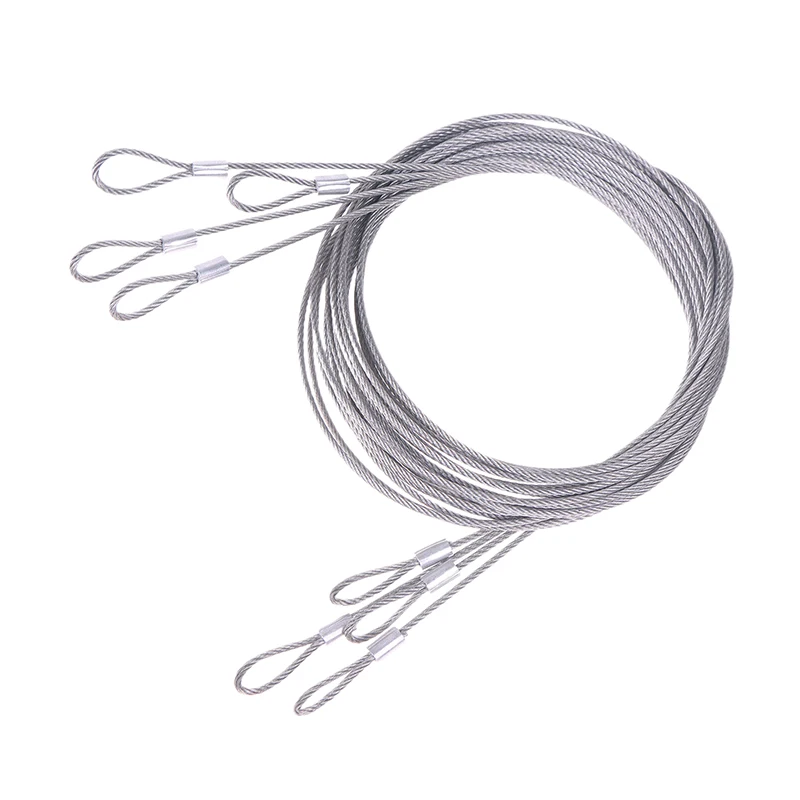 4PCS 2M Filo di Acciaio Inossidabile Baldacchino Corda Pesca Cavo di Sollevamento Stendibiancheria Diametro 2mm Ombra Vela Tenda Kit Antiruggine