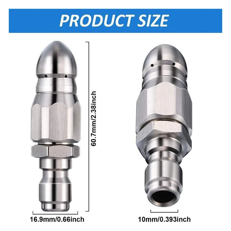 Reinigings-En Ontstoppingsmondstuk, Drukturbomondstuk, Rioolreinigingstool Hogedrukmondstuk 1/4Inch Snel Connector Duurzaam