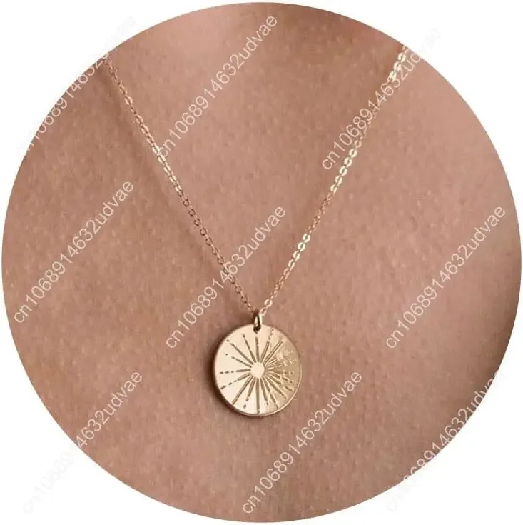

Gold Necklace for Women - 14K Gold Plated Dainty Italian Horn Star of David Butterfly Sun Lotus Volleyball Baseball Cowboy