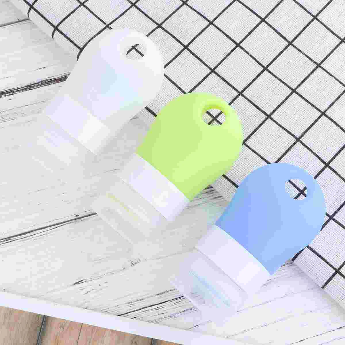 

3 Pcs Travel Gripper Green Flower Pot Cartoon Hanging Bag Empty Silicone Bottle