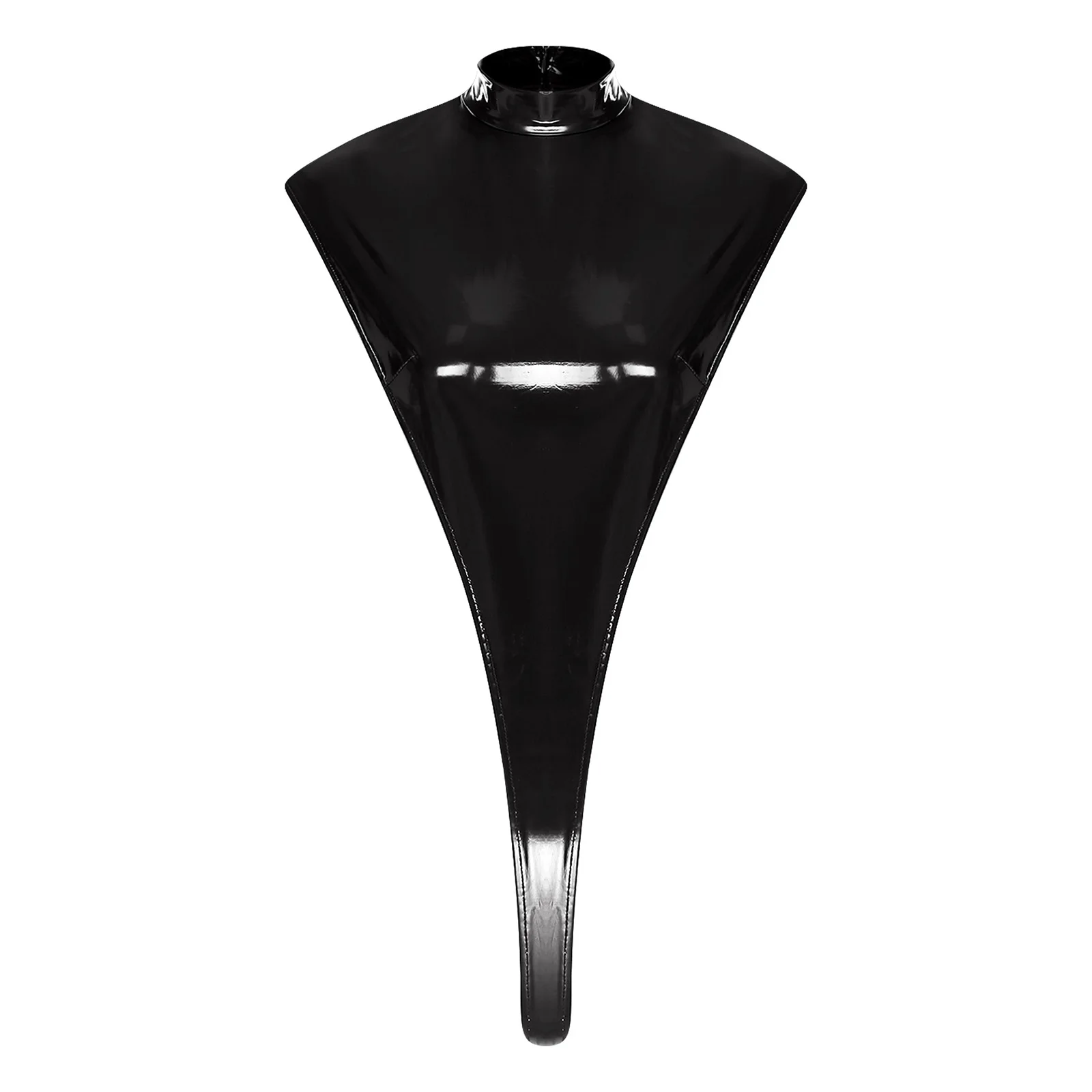 

Women Sissy Glossy PU Leather High Cut Bodysuit Sleeveless One-piece T-back Triangle Jumpsuit for Lingerie Role Play Nightwear