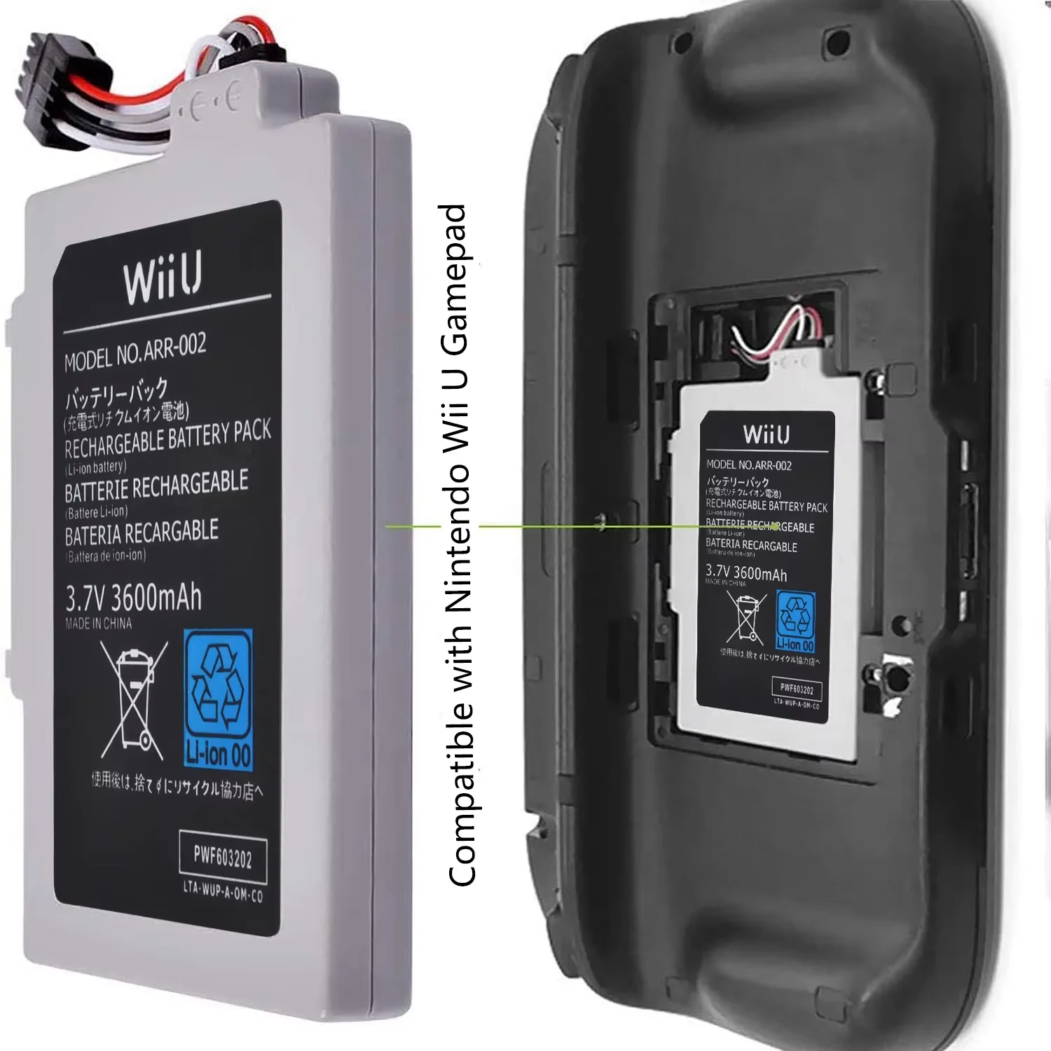 

TAVT ARR-002 Wii U Gamepad Replacement Battery for Nintendo Wii U Gamepad Controller WUP-010 WUP-012 3600mAh