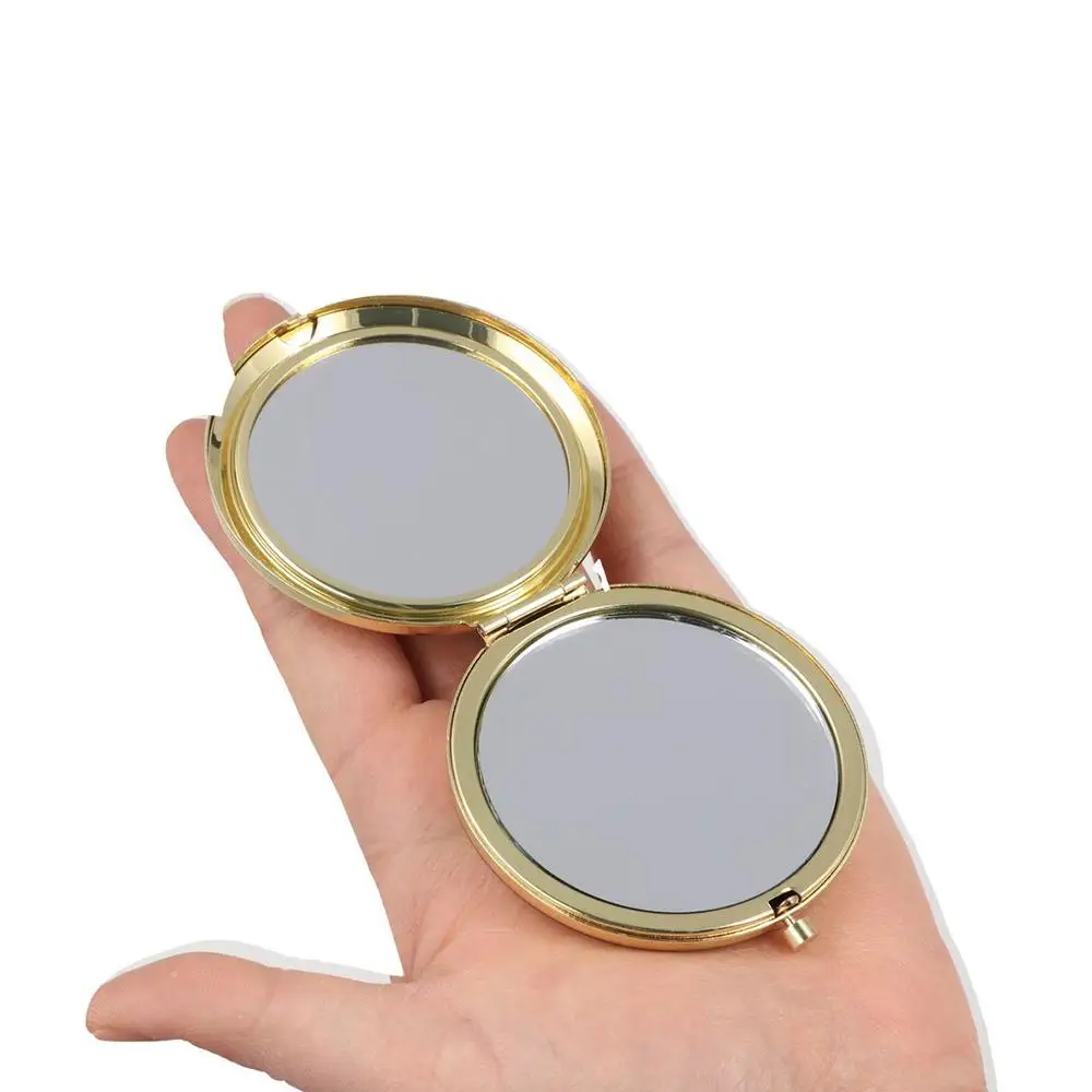 Makeup Mirror Metal Exquisite Mirror Decorative Crystal Portable Mirror Elegant Double-sided Pocket Mirror Children